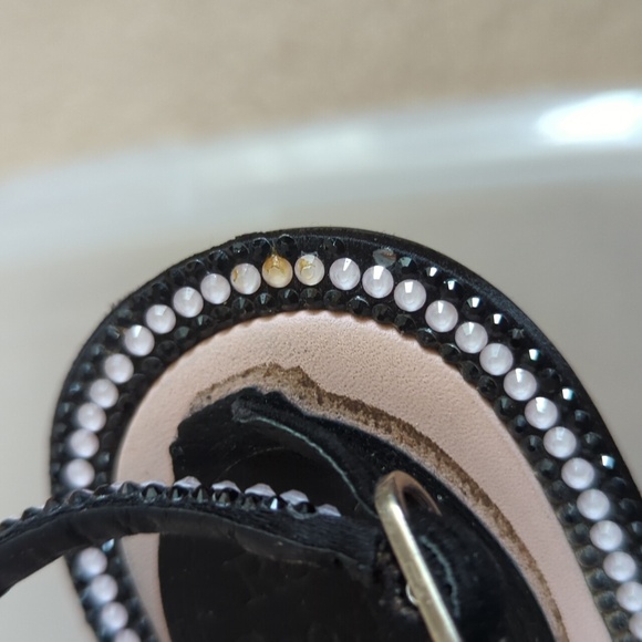 Rene Caovilla Black and Pink Rhinestone Thong Sandals 37 - Picture 12 of 12
